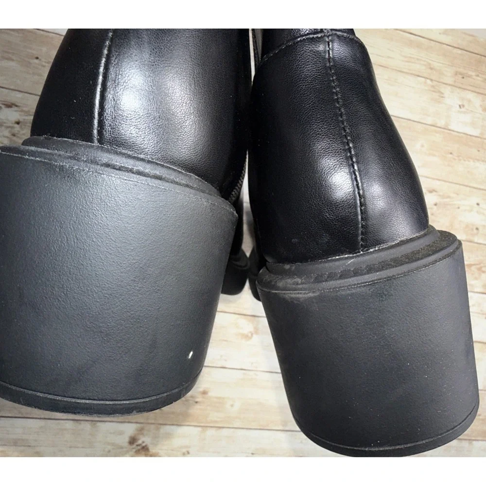 Madden Girl Women's‎ 11 M G-Easy Black Side Zip Ankle Boot Chunky Heels Casual